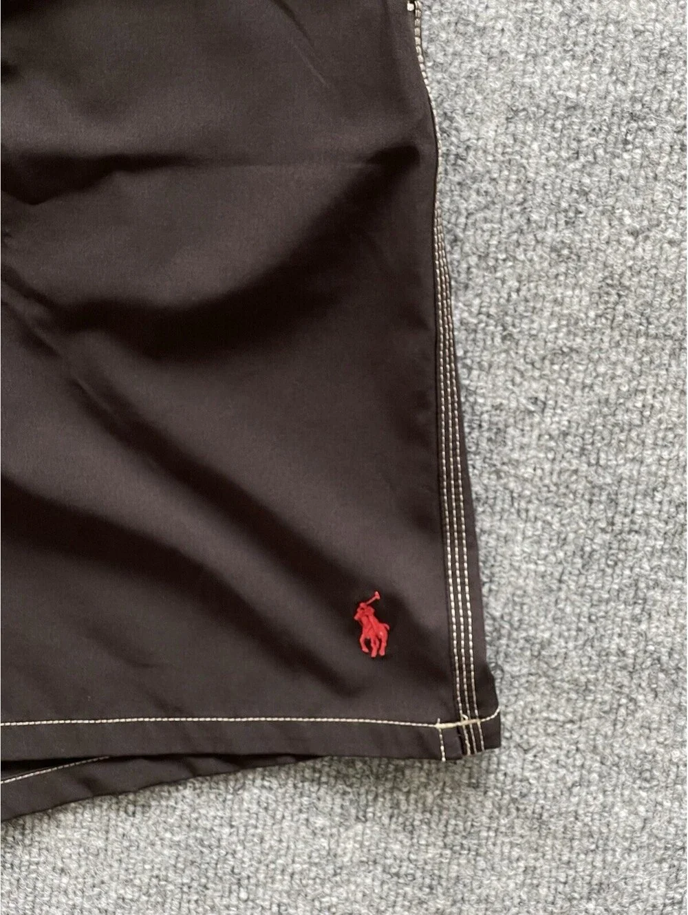 Polo Ralph Lauren Swim Trunks Men XXL Black Nylon Lined Beach Logo